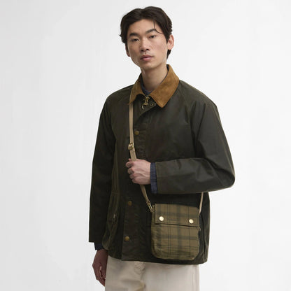 Barbour Transport Crossbody Bag Dusky Green Tartan