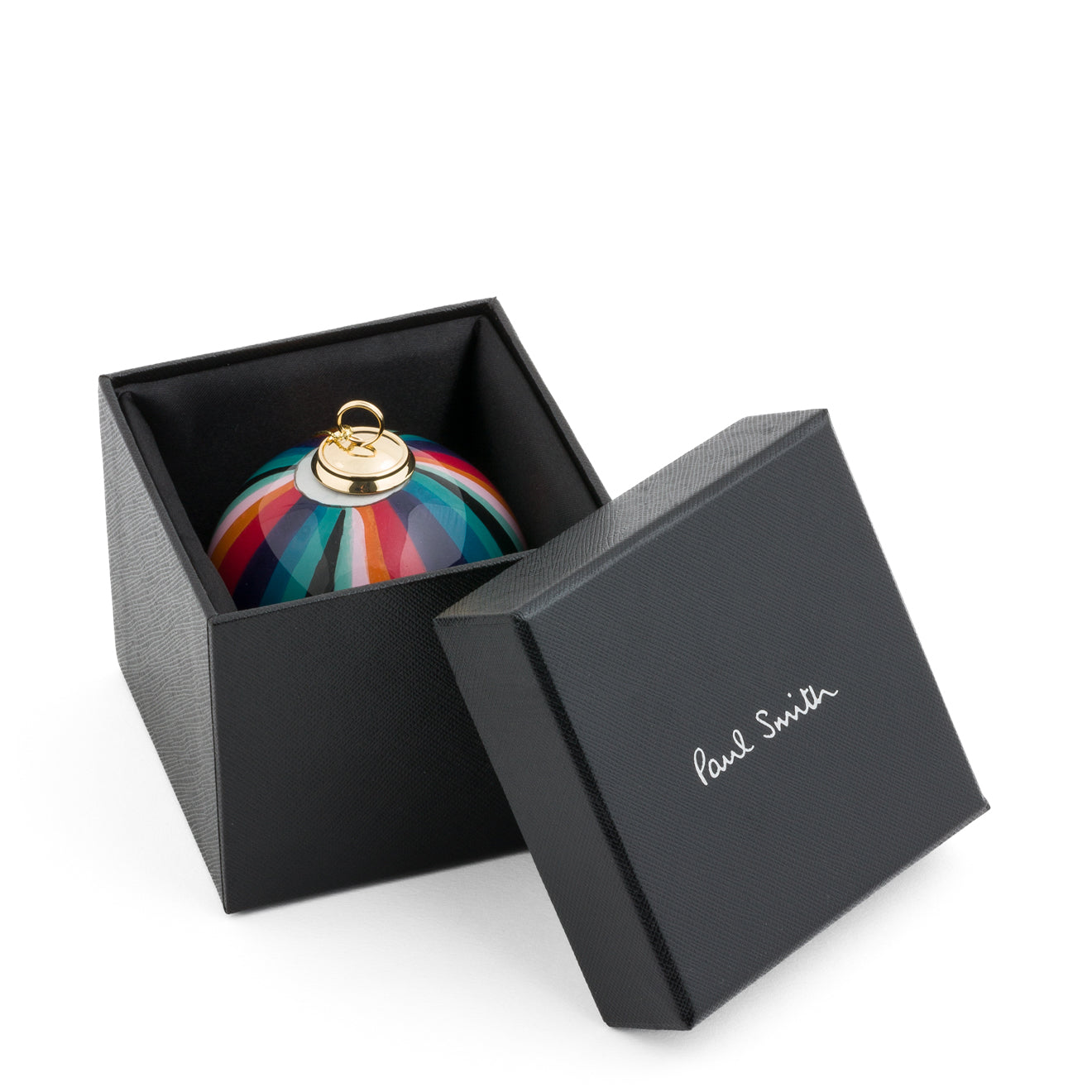 Paul Smith Hand-Painted Artist Stripe Glass Bauble Multicolour