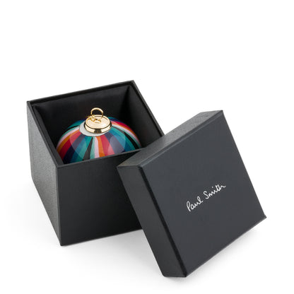 Paul Smith Hand-Painted Artist Stripe Glass Bauble Multicolour