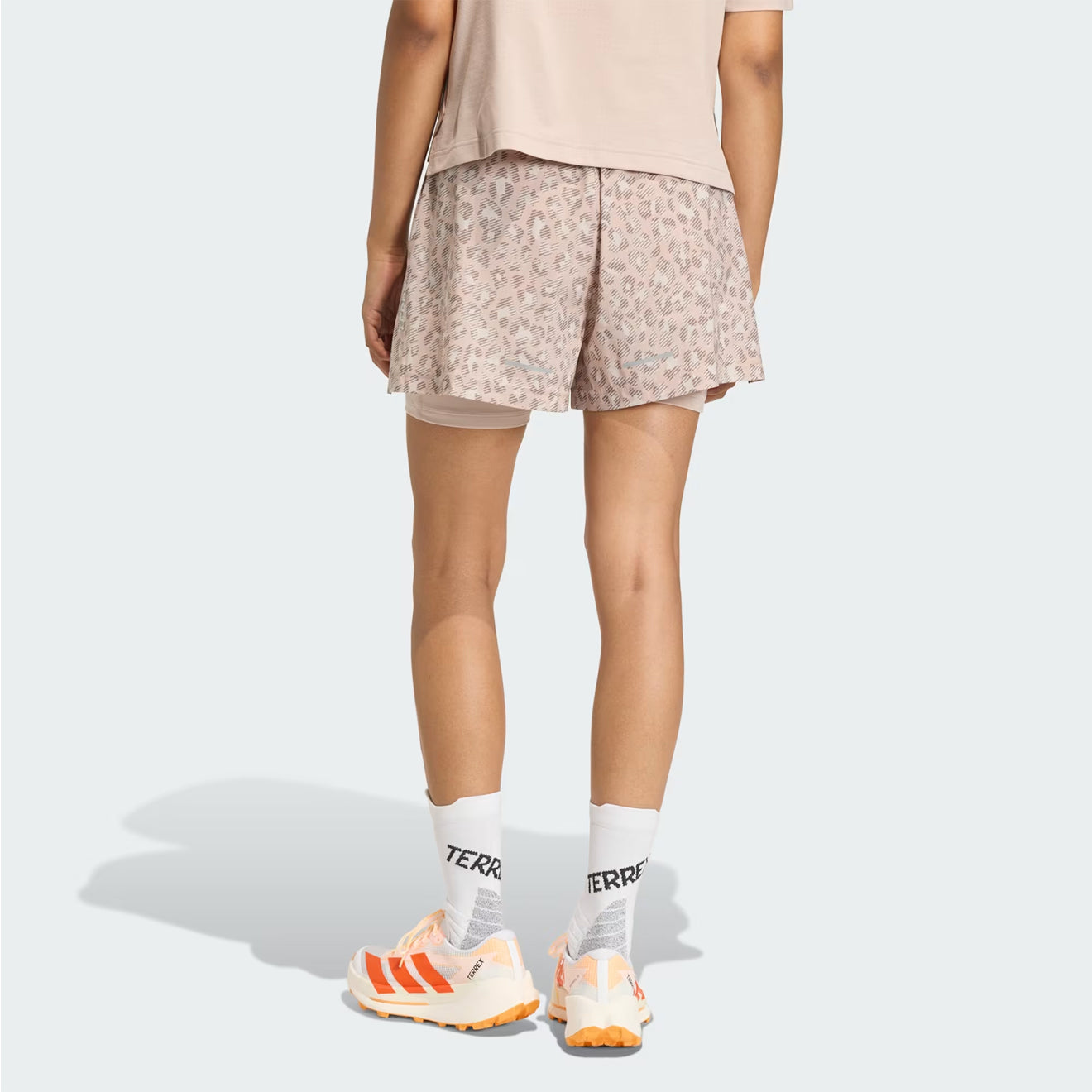 Adidas Terrex Womens WXPL 2 In 1 Shorts AOP Beige / Wonder Taupe / Trace Brown - The Sporting Lodge