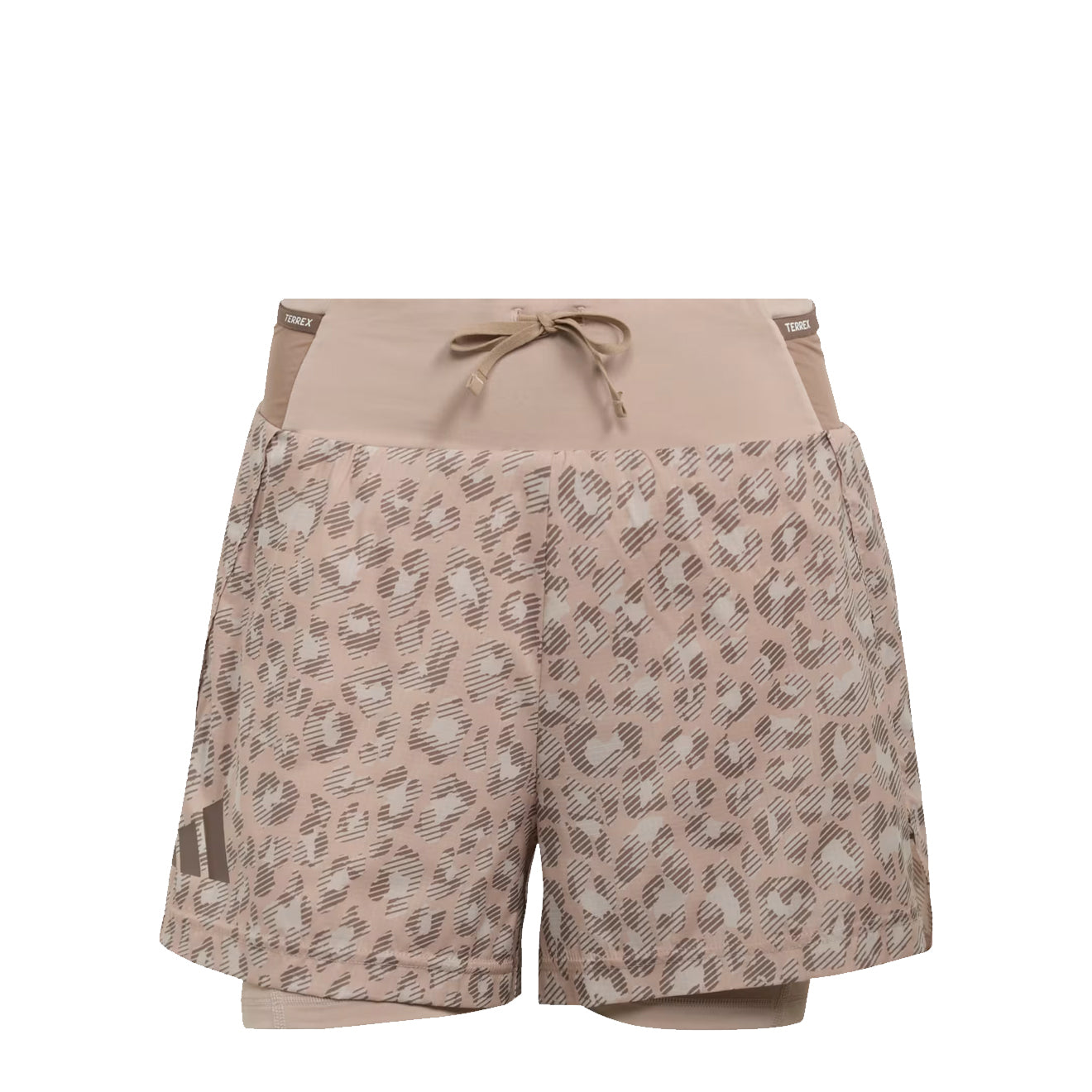 Adidas Terrex Womens WXPL 2 In 1 Shorts AOP Beige / Wonder Taupe / Trace Brown - The Sporting Lodge