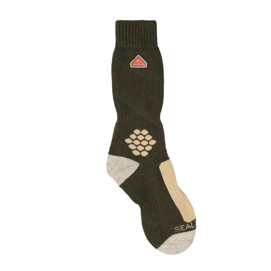 Sealskinz Scarning Recycled Wool and Cashmere Mid Length Colour Block Sock Green