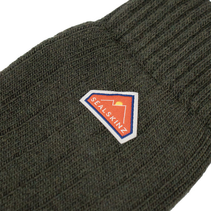 Sealskinz Scarning Recycled Wool and Cashmere Mid Length Colour Block Sock Green - The Sporting Lodge