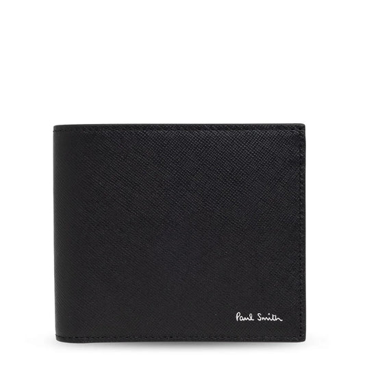 Paul Smith Mini Stripe Leather Billfold Wallet Black - The Sporting Lodge