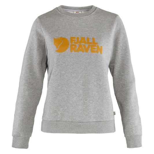 Fjallraven Womens Logo Sweater Grey Melange - The Sporting Lodge