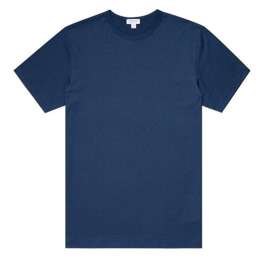 Sunspel Classic Crew Neck T-Shirt Marine Blue - The Sporting Lodge