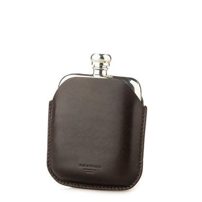 Westley Richards 4oz Hip Flask Dark Tan - The Sporting Lodge