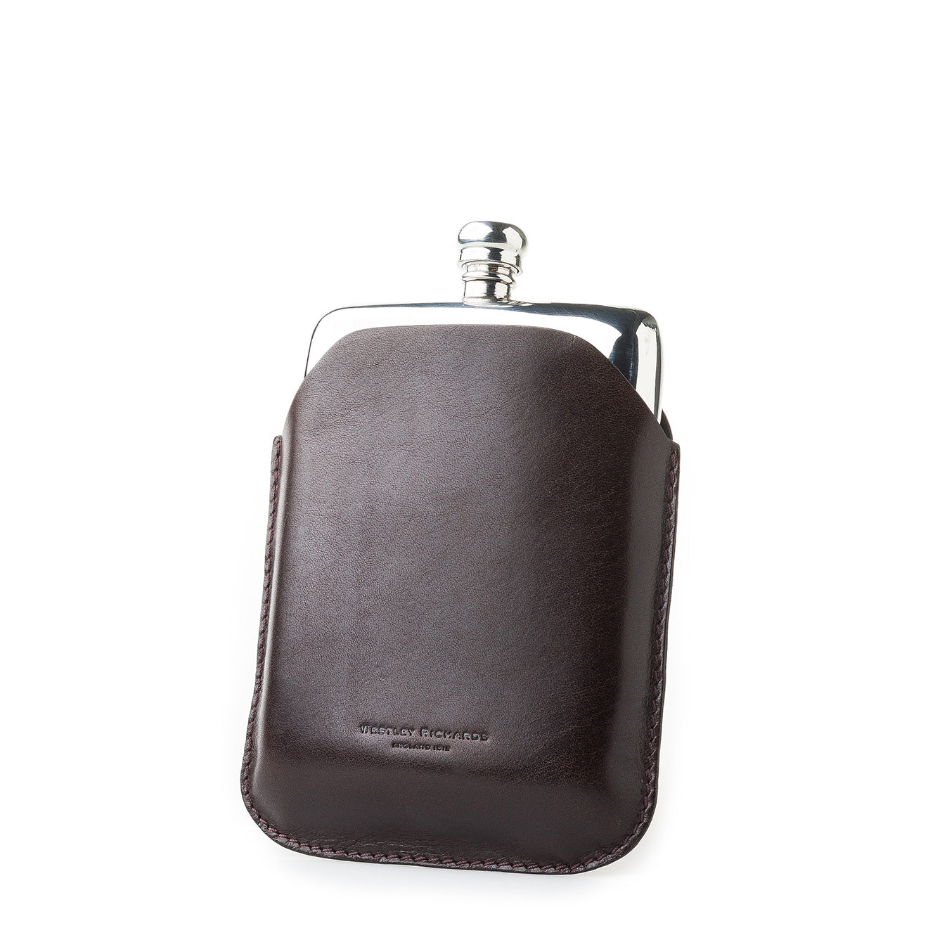 Westley Richards 5.5oz Hip Flask Dark Tan - The Sporting Lodge