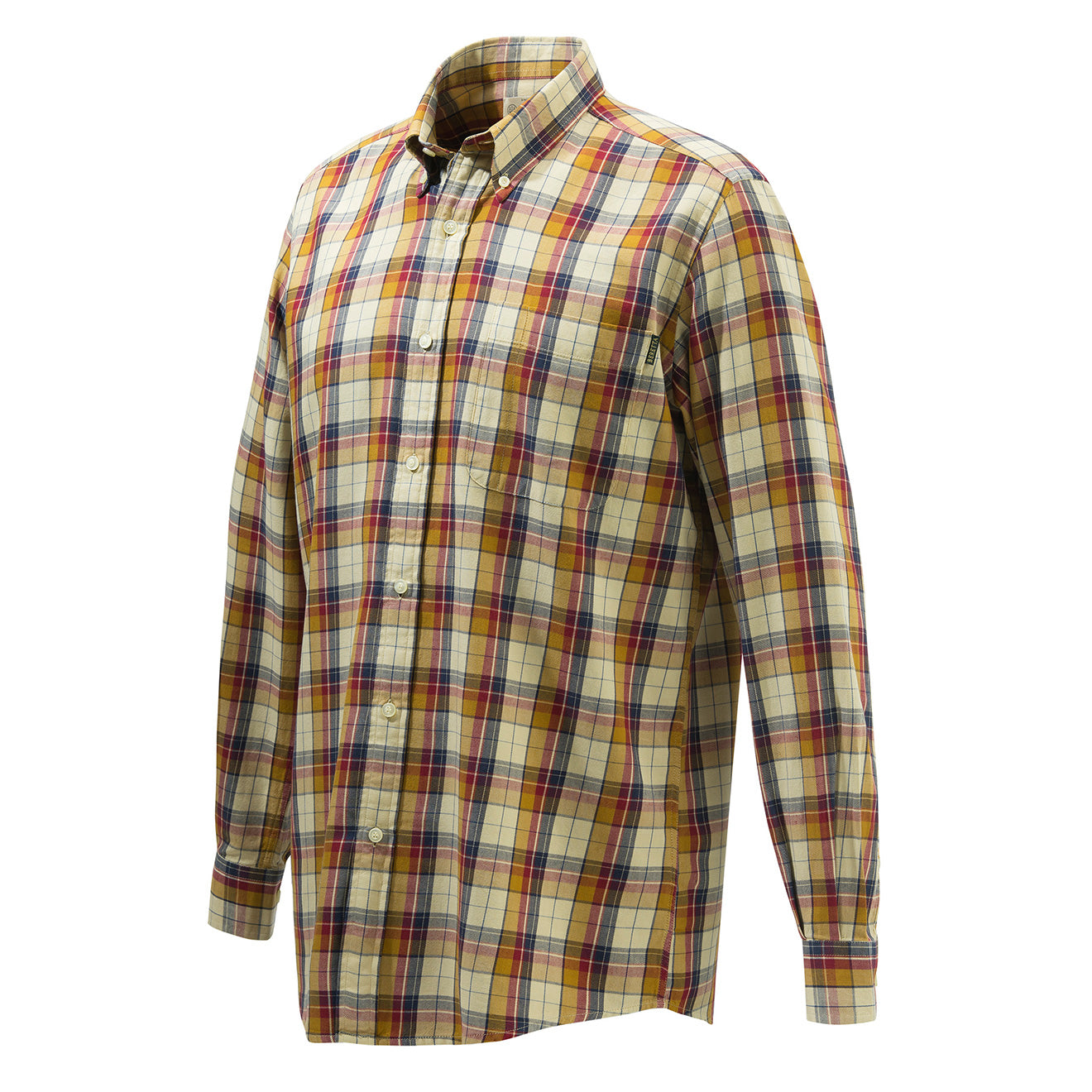 Beretta Wool Button Down Shirt Beige / Red - The Sporting Lodge