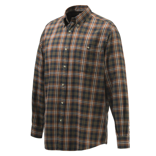 Beretta Wood Flannel Button Down Shirt Tobacco - The Sporting Lodge