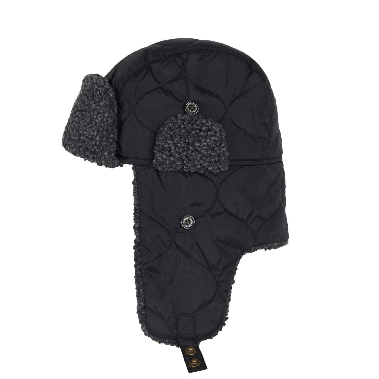 Barbour Sandbay Quilted Trapper Hat Black - The Sporting Lodge