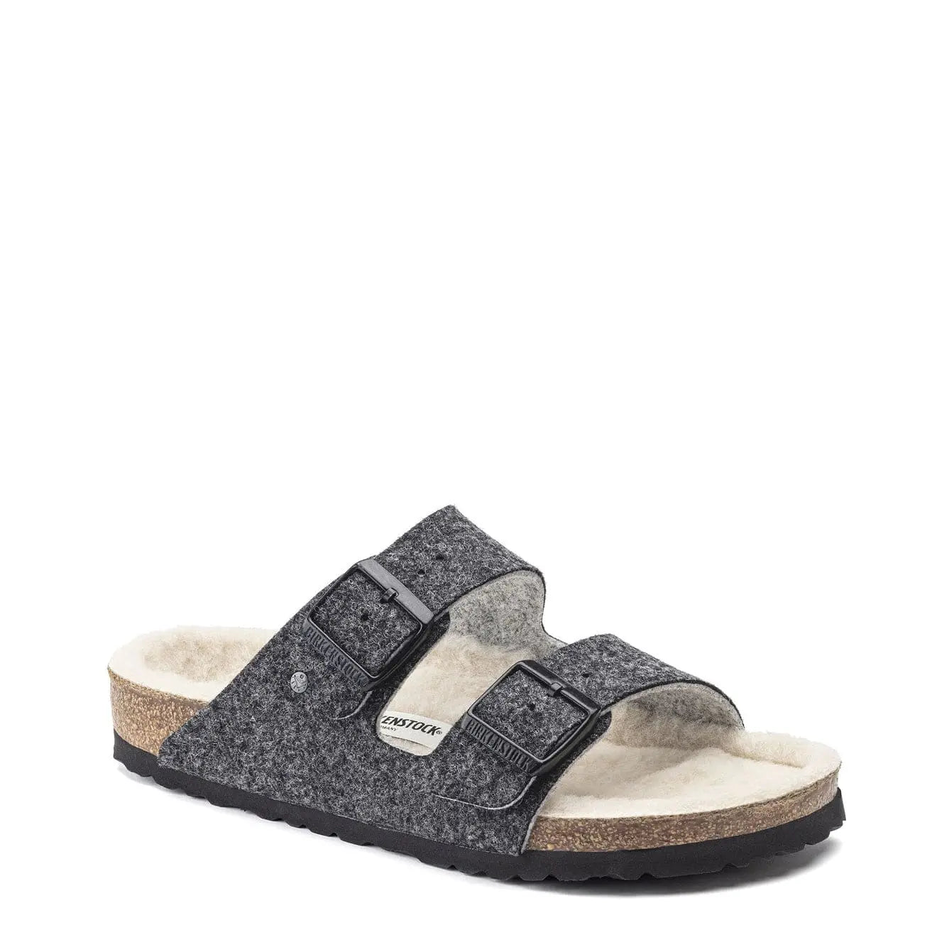 Birkenstock Womens Arizona Wool Felt Narrow Sandals Doubleface Grey - The Sporting Lodge