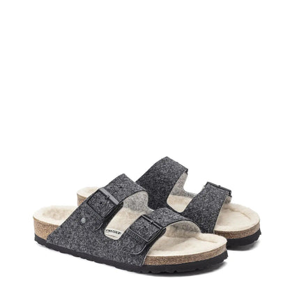 Birkenstock Womens Arizona Wool Felt Narrow Sandals Doubleface Grey - The Sporting Lodge