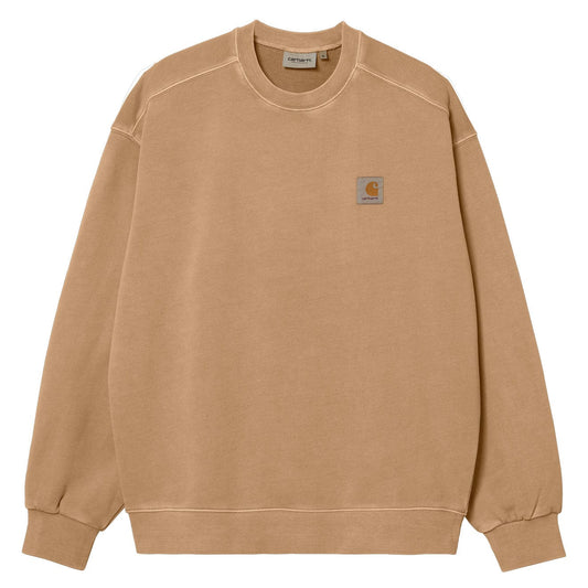 Carhartt WIP Nelson Sweat Dusty H Brown - The Sporting Lodge