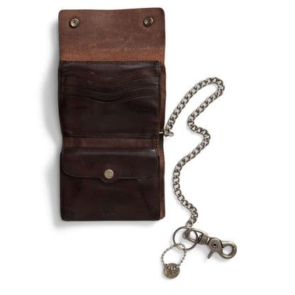 RRL by Ralph Lauren Concha Leather Chain Wallet Dark Brown - The Sporting Lodge
