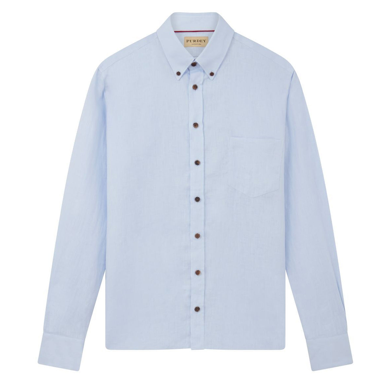 James Purdey Linen Button Down Collar Shirt Lilac - The Sporting Lodge