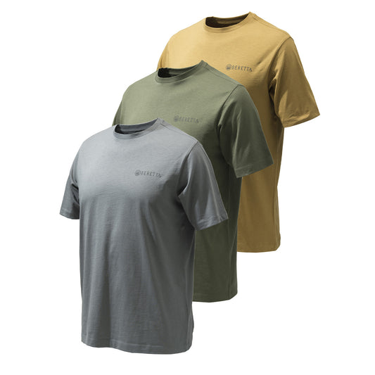 Beretta Set of 3 Corporate T-Shirts Coyote / Smoked Pearl / Green - The Sporting Lodge