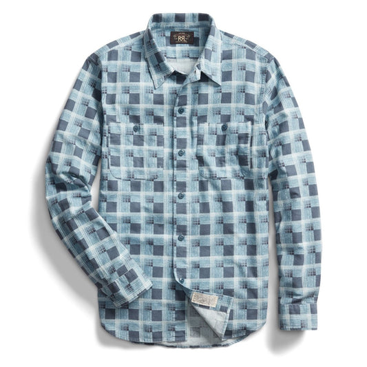 RRL by Ralph Lauren Universal CMP L/S Shirt Dark Blue / Blue - The Sporting Lodge
