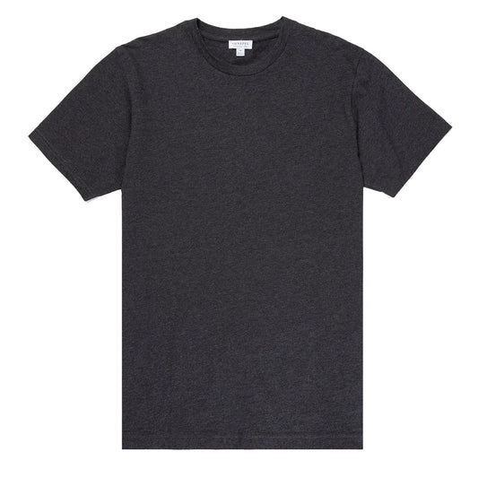 Sunspel Riviera Organic T-Shirt Charcoal Melange - The Sporting Lodge