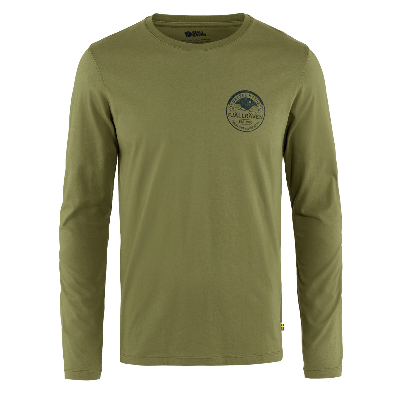Fjallraven Forever Nature Badge LS T-Shirt Caper Green - The Sporting Lodge