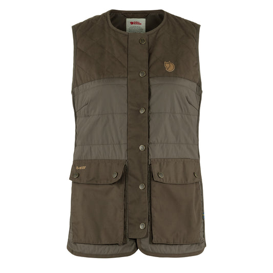 Fjallraven Womens Forest Wool Padded Vest Dark Olive - The Sporting Lodge