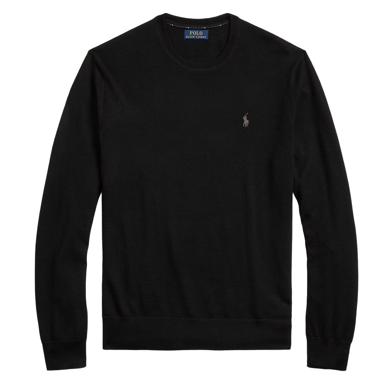 Polo Ralph Lauren Slim Fit Washable Wool Jumper Polo Black - The Sporting Lodge