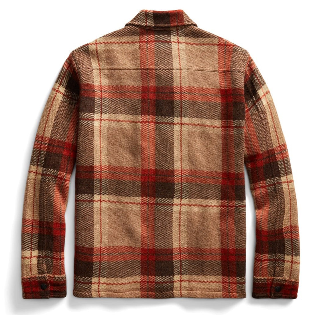 RRL by Ralph Lauren Plaid Wool Workshirt Jumper Orange Tan Multi - The Sporting Lodge