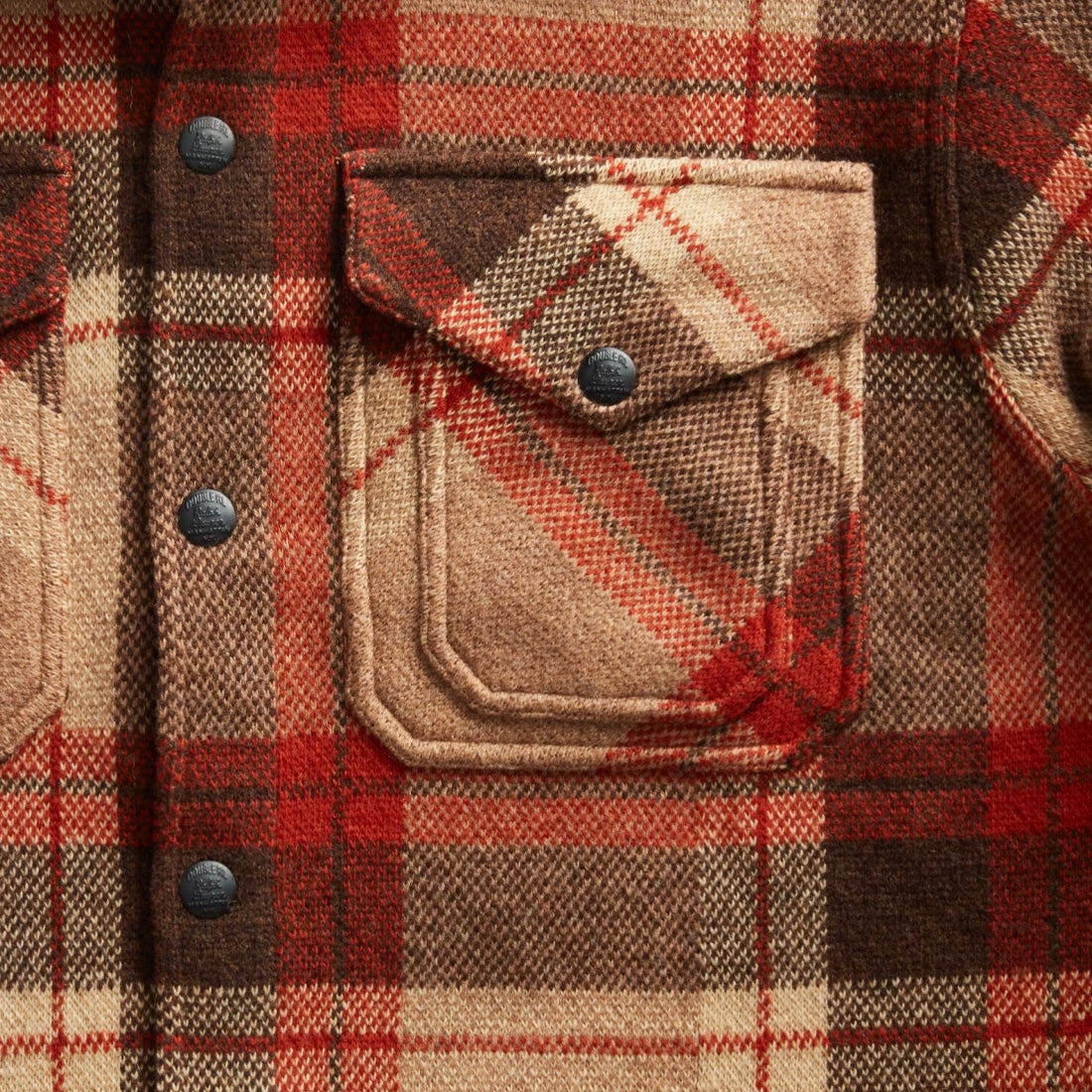 RRL by Ralph Lauren Plaid Wool Workshirt Jumper Orange Tan Multi - The Sporting Lodge