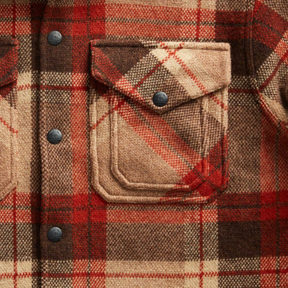 RRL by Ralph Lauren Plaid Wool Workshirt Jumper Orange Tan Multi - The Sporting Lodge
