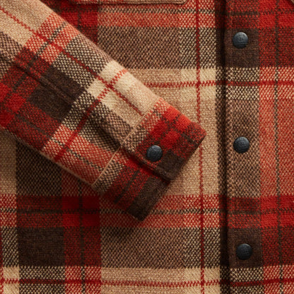 RRL by Ralph Lauren Plaid Wool Workshirt Jumper Orange Tan Multi - The Sporting Lodge
