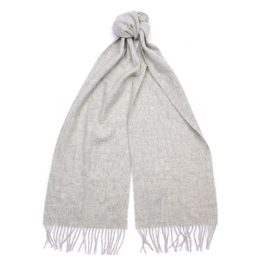 Barbour Womens Lambswool Scarf Light Grey - The Sporting Lodge