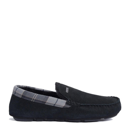 Barbour Monty Slippers Black Suede - The Sporting Lodge