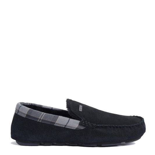 Barbour Monty Slippers Black Suede - The Sporting Lodge