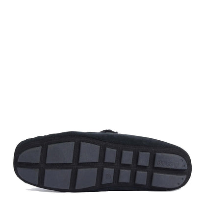 Barbour Monty Slippers Black Suede - The Sporting Lodge
