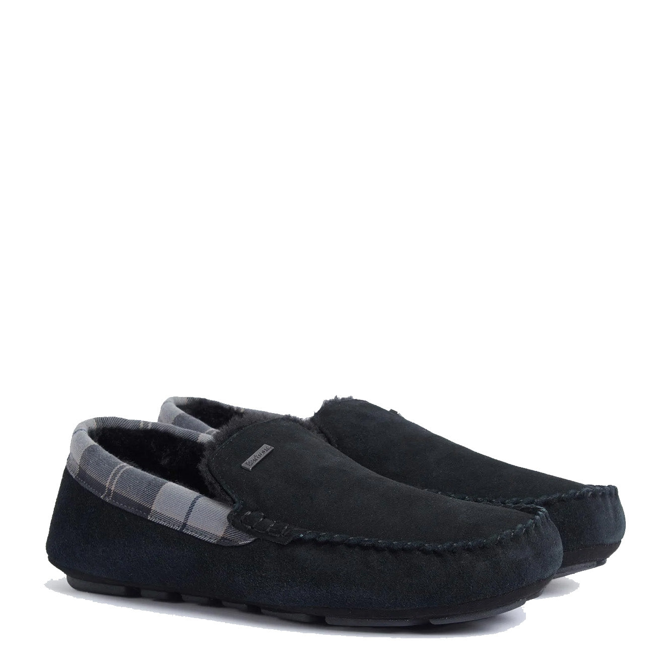 Barbour Monty Slippers Black Suede - The Sporting Lodge