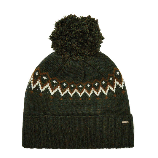 Dubarry Connolly Fairisle Hat Olive - The Sporting Lodge