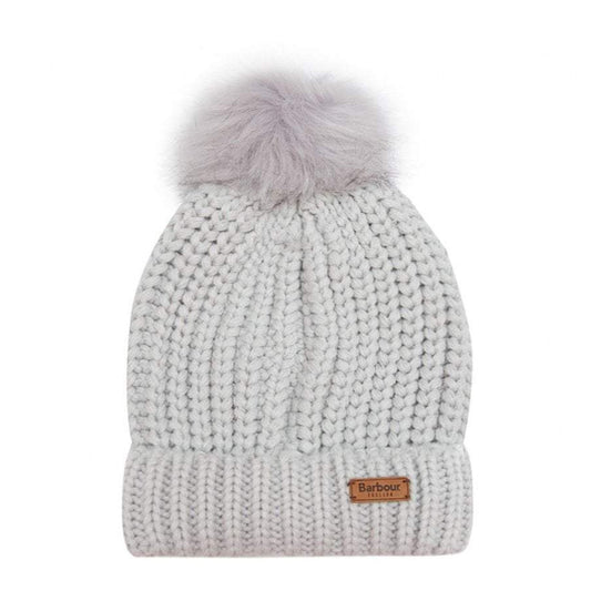 Barbour Womens Saltburn Beanie Ice White - The Sporting Lodge