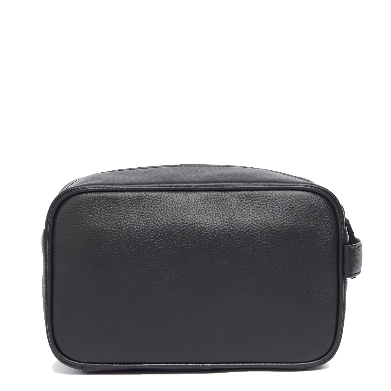 Barbour Debossed Logo Leather Wash Bag Classic Black - The Sporting Lodge