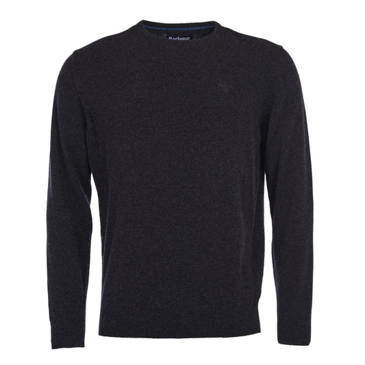 Barbour Essential Lambswool Crew Neck Charcoal - The Sporting Lodge