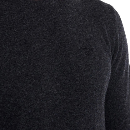 Barbour Essential Lambswool Crew Neck Charcoal - The Sporting Lodge