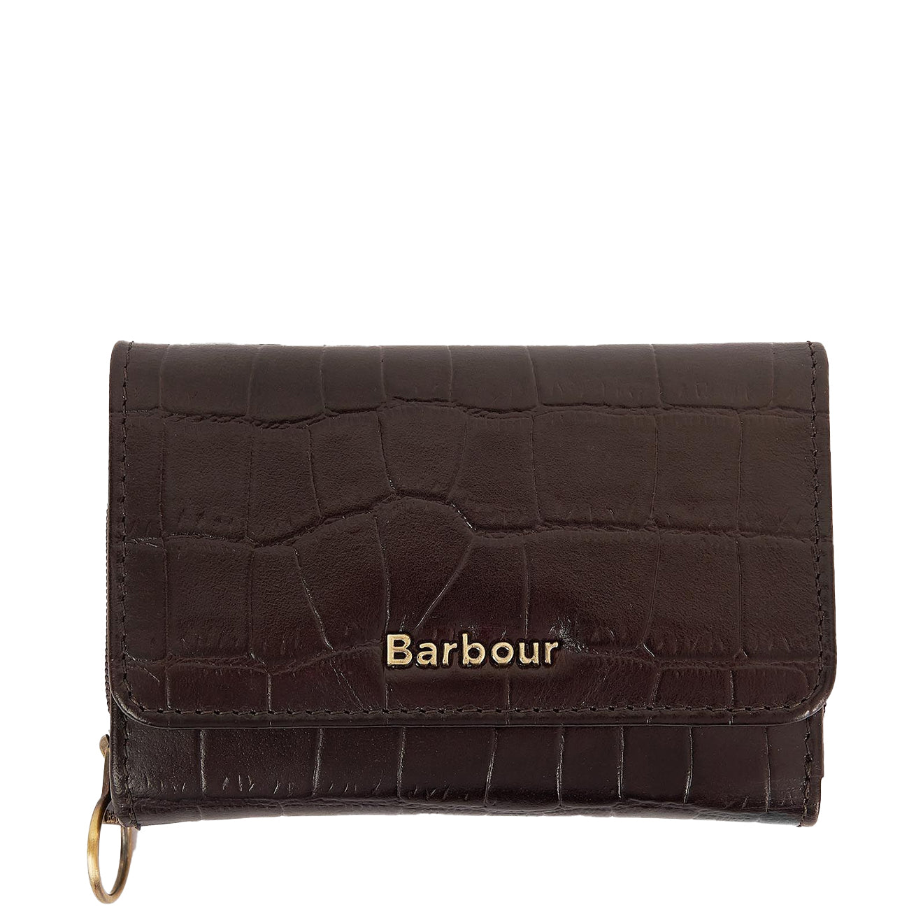 Barbour Faux Croc French Purse Classic Black Cherry - The Sporting Lodge