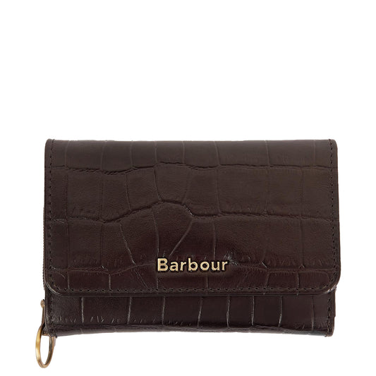 Barbour Faux Croc French Purse Classic Black Cherry - The Sporting Lodge