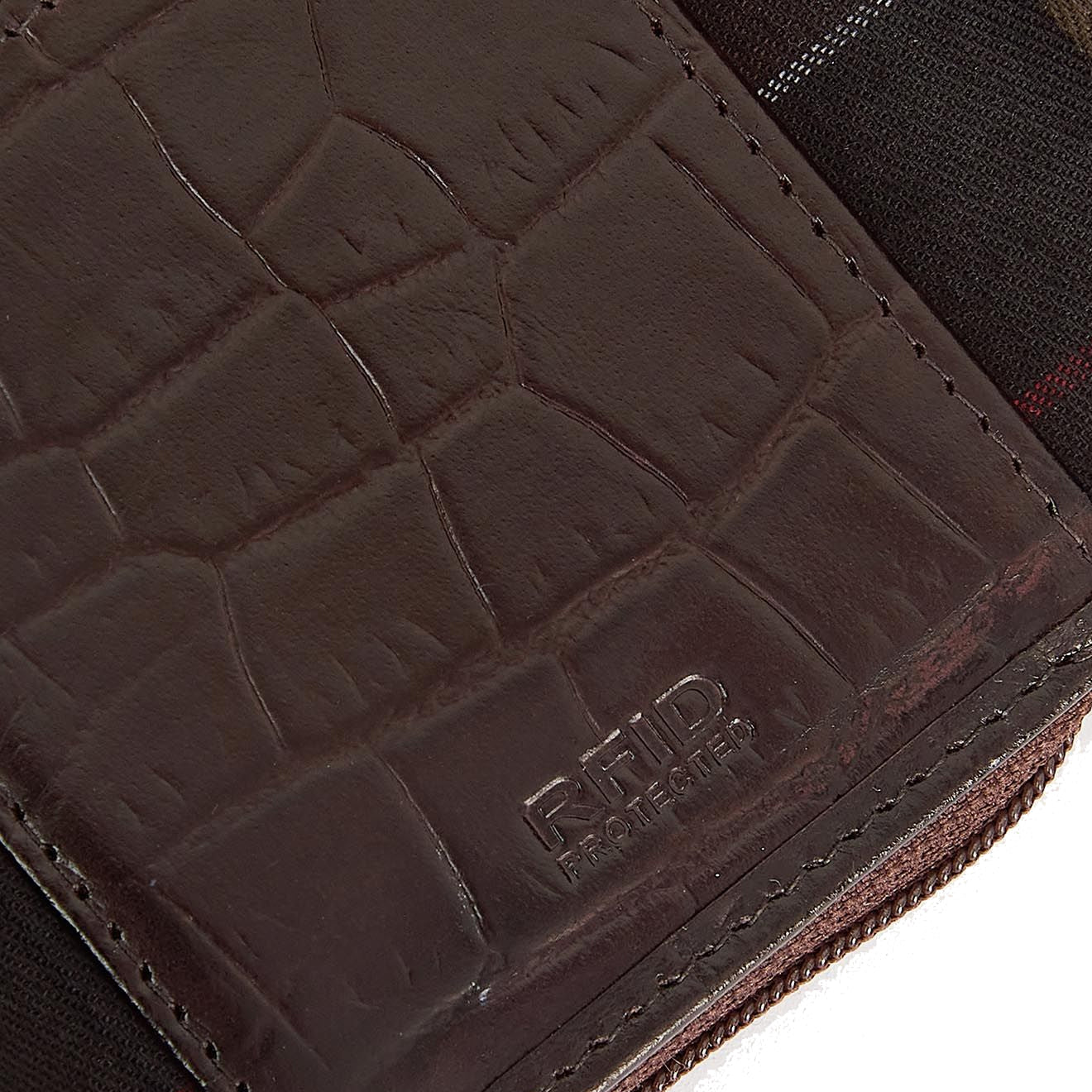 Barbour Faux Croc French Purse Classic Black Cherry - The Sporting Lodge