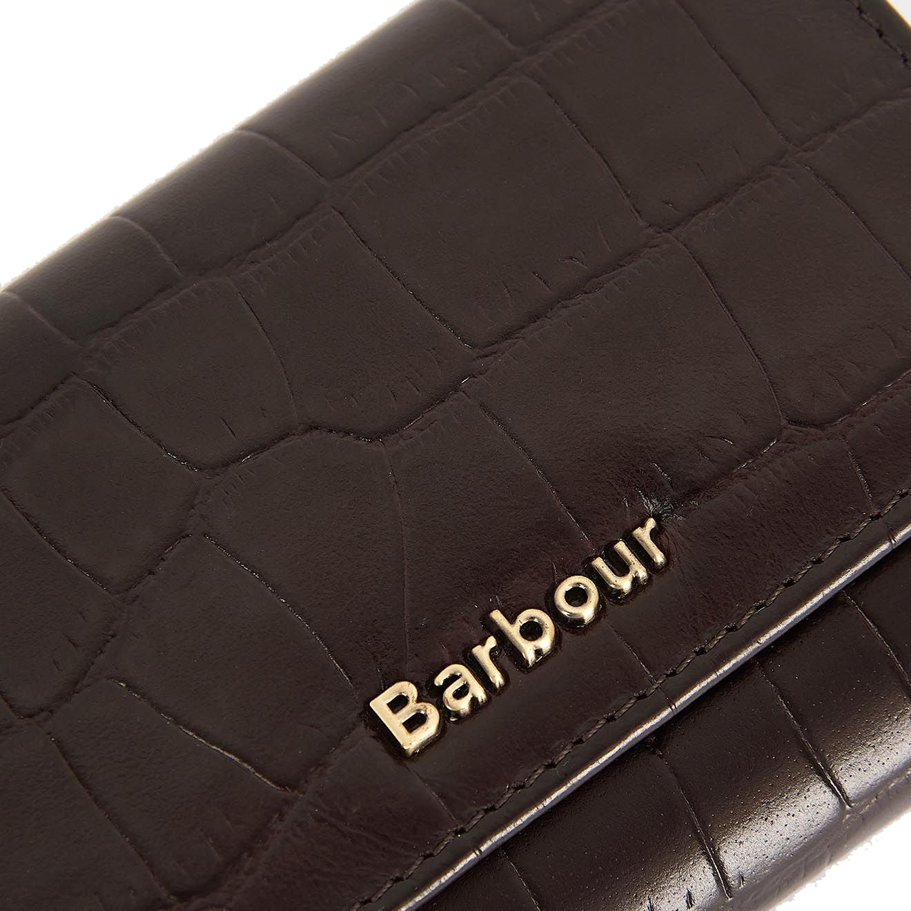 Barbour Faux Croc French Purse Classic Black Cherry - The Sporting Lodge
