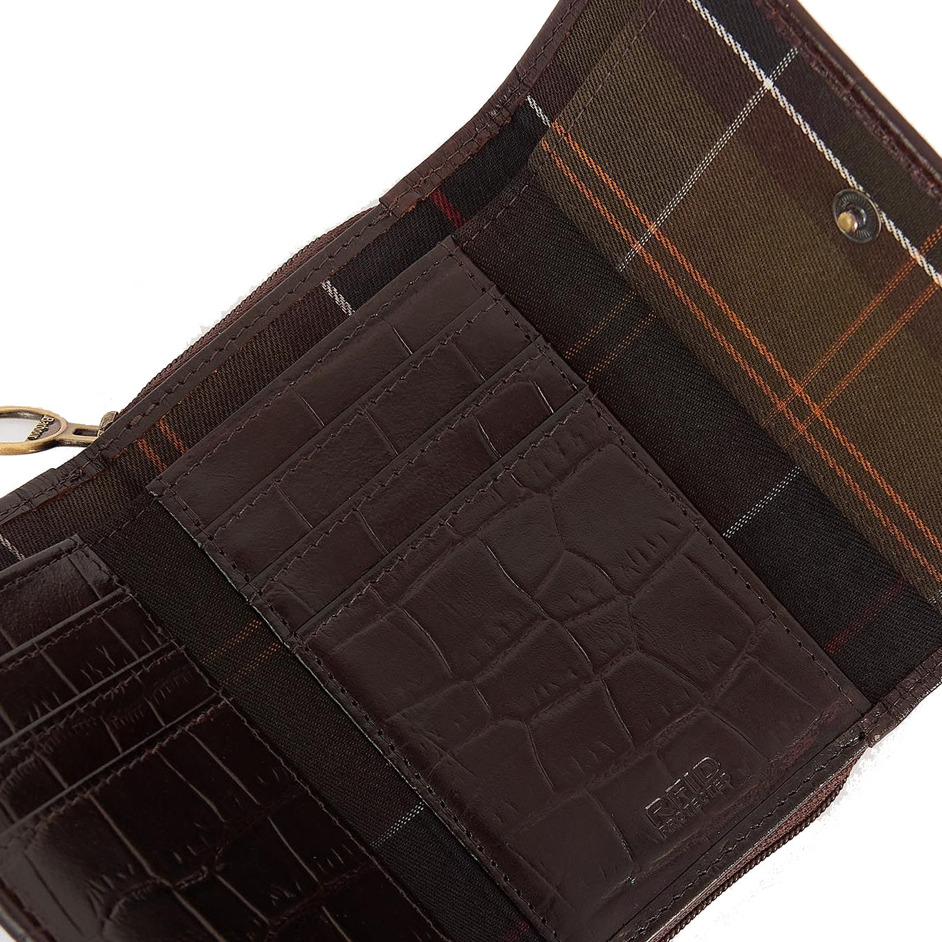 Barbour Faux Croc French Purse Classic Black Cherry - The Sporting Lodge