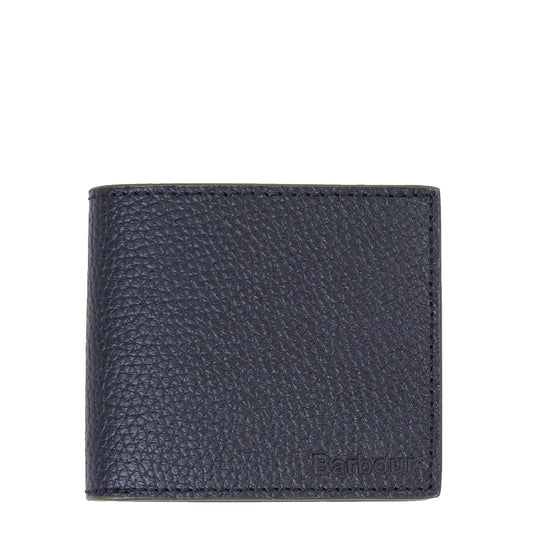 Barbour Grain Leather Billfold Wallet Black - The Sporting Lodge