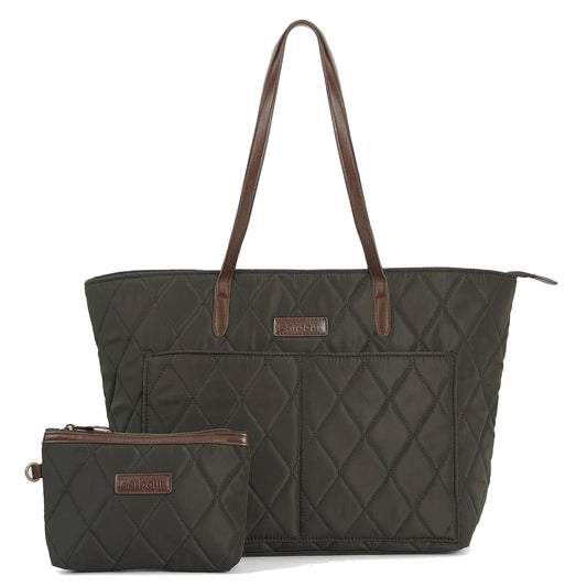 Barbour Quilted Tote Bag Olive - The Sporting Lodge