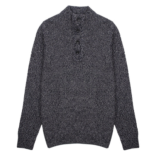 Barbour Sid Half Zip Knit Navy Marl - The Sporting Lodge