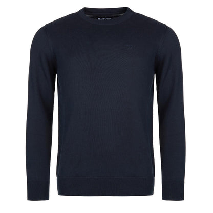 Barbour Pima Cotton Crew Neck Navy - The Sporting Lodge
