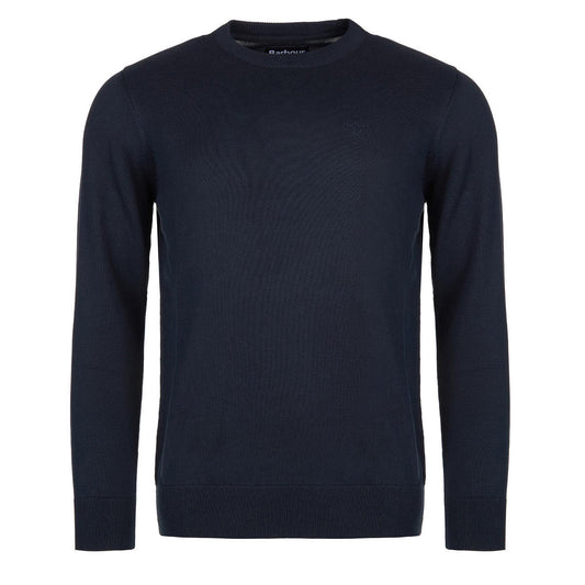 Barbour Pima Cotton Crew Neck Navy - The Sporting Lodge